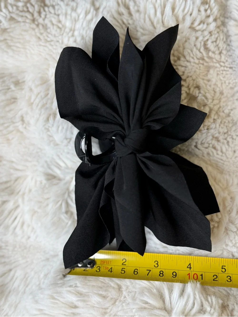 Black Bow Hair Clip with Matching Black Jaw Clip